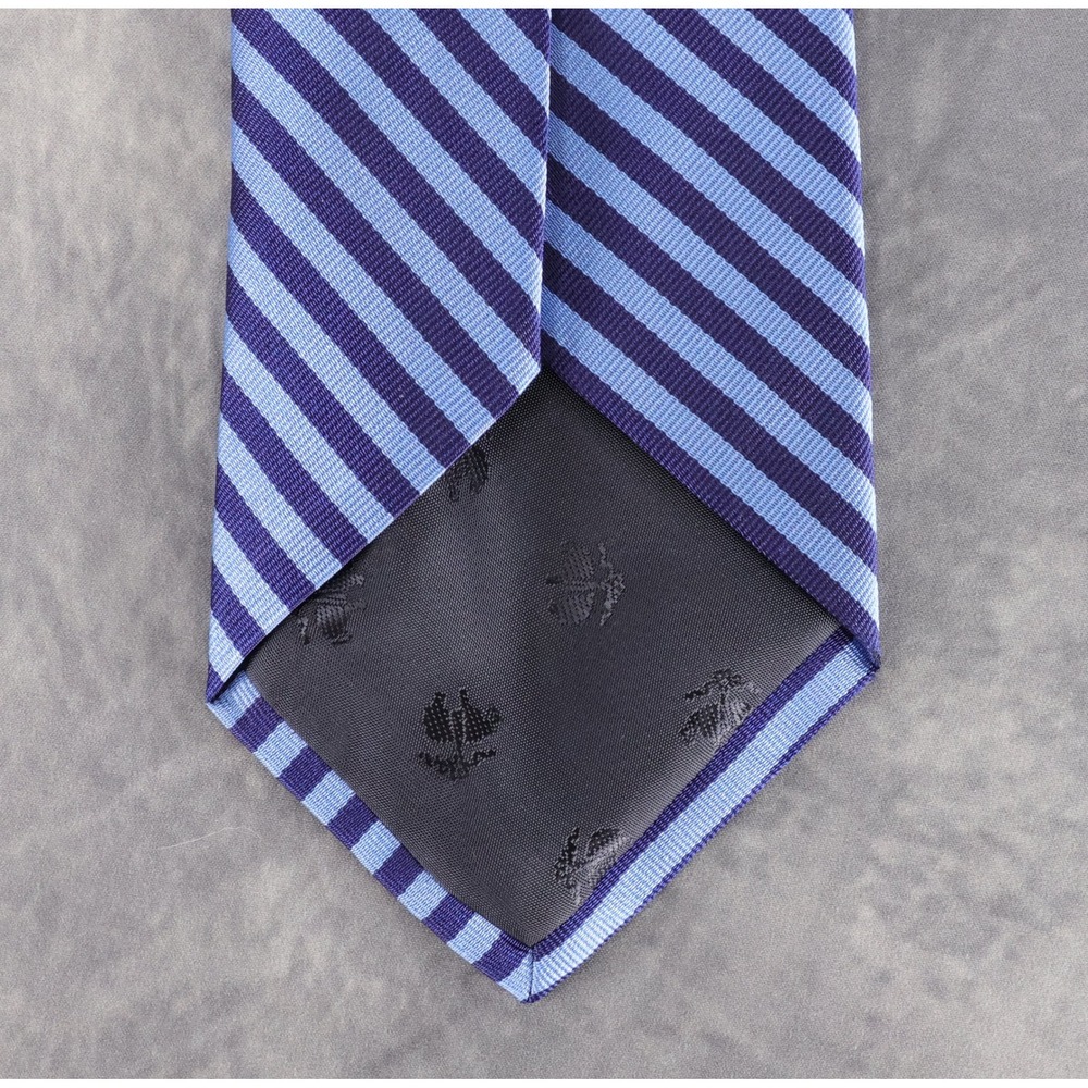 Brooks Brothers 100% Silk Necktie Blue Navy Repp Stripe Classic Makers USA Made - Picture 4 of 10